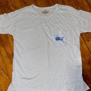 Vineyard Vines Light Blue Tee with Blue Whale Pocket